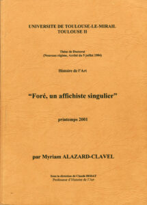 Couverture de la thèse “Foré, un affichiste singulier” (trois tomes).
