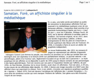Article paru dans “La Dépêche du Midi” du 29 novembre 2009.