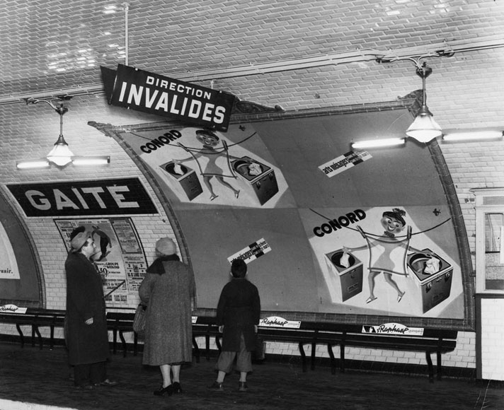 Affiche pour Conord sur les quais du métro parisien, 1953.
