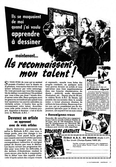 Parution dans “La semaine radiophonique”, 1955.