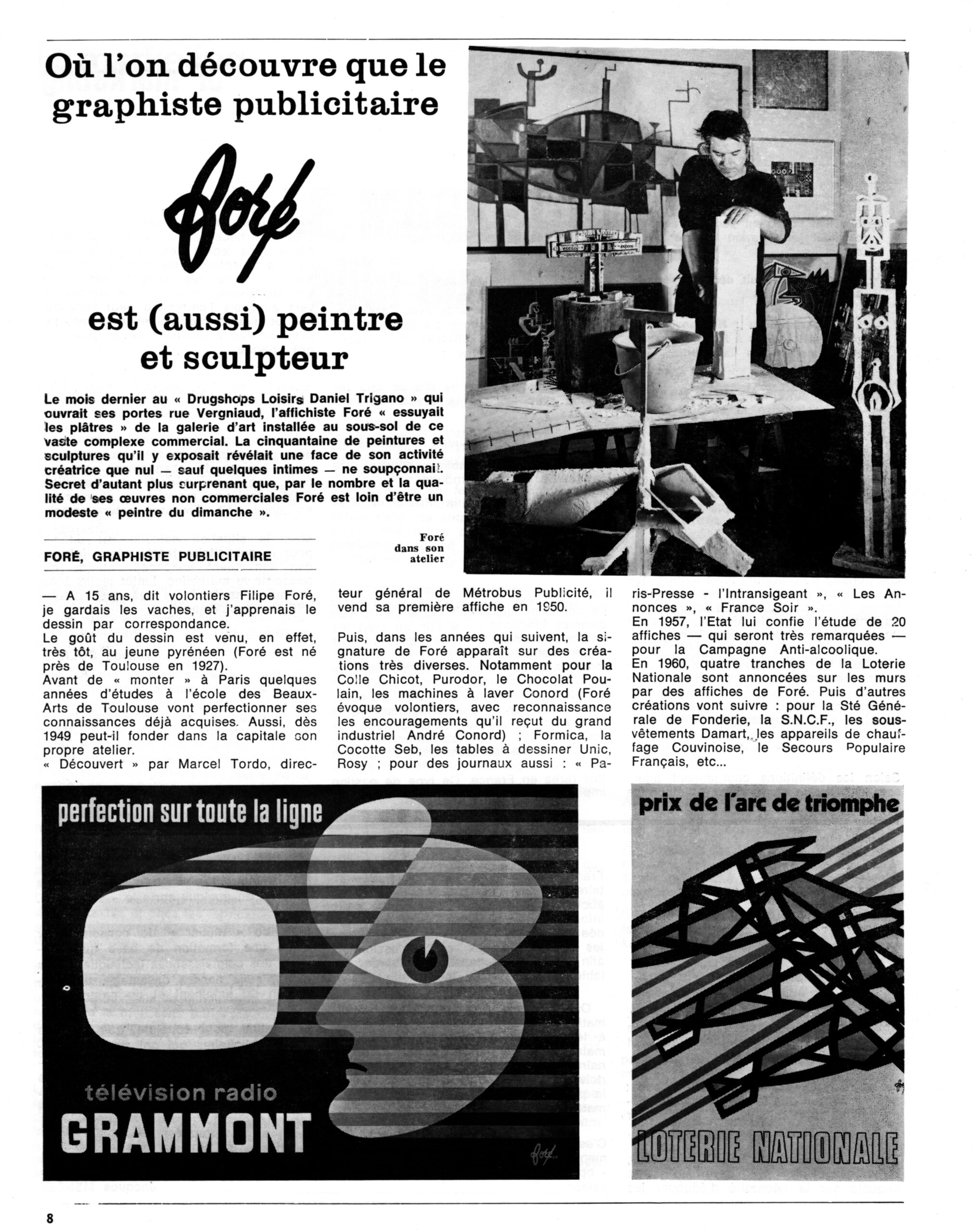 Page 8 de la revue “Publi Le magazine du journal de la publicité”, 1971.