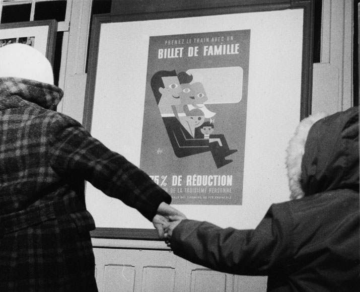 Affiche pour la SNCF “Billet de famille”, version 1958.