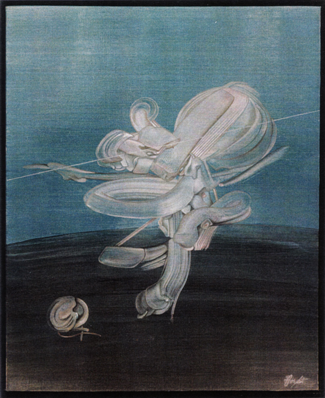 “Bal astral”, huile sur toile, 61 x 50 cm, coll. Charles Villeneuve, Paris, 1975.