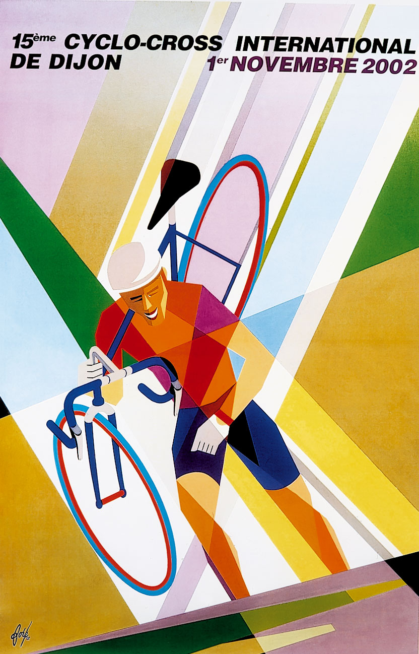 Affiche réalisée pour le cyclo-cross de Dijon, 2002.