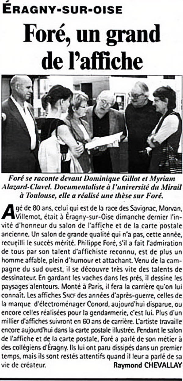 Extrait du journal “La Gazette du Val-d’Oise” du 26 septembre 2007.