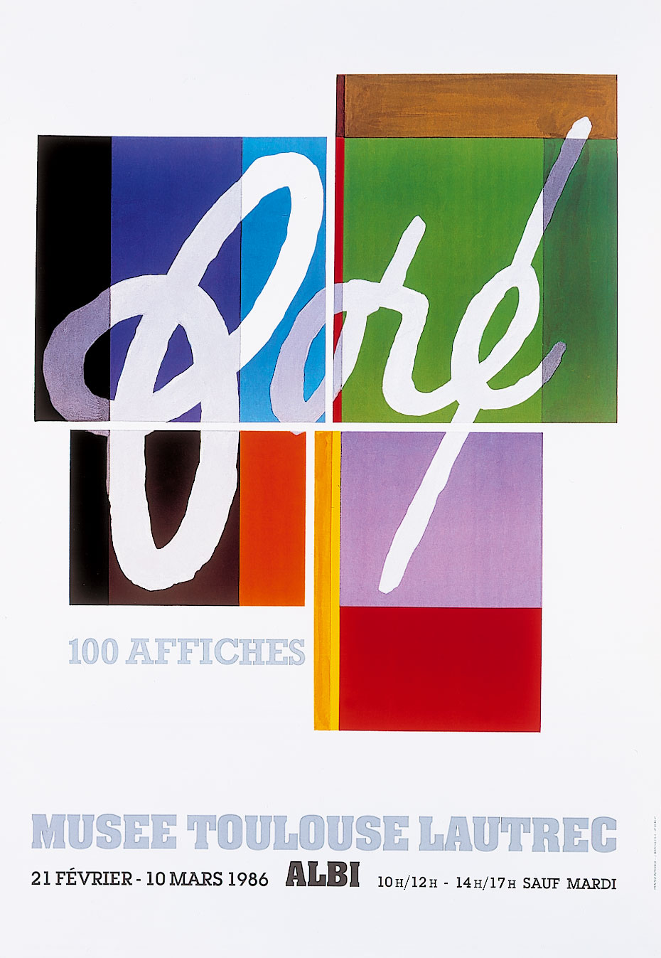 Affiche pour son exposition “Foré, 100 affiches au Musée Toulouse-Lautrec”, 1986.