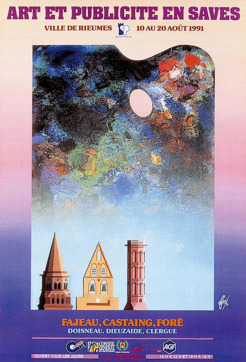 Affiche pour l’exposition “Art et Publicité en Saves”, 1991.