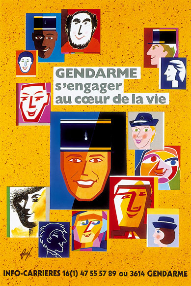 Affiche réalisée pour la Gendarmerie, 1996.